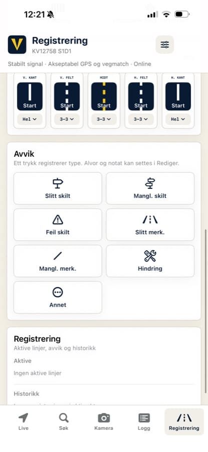 Avvik i Veikompasset